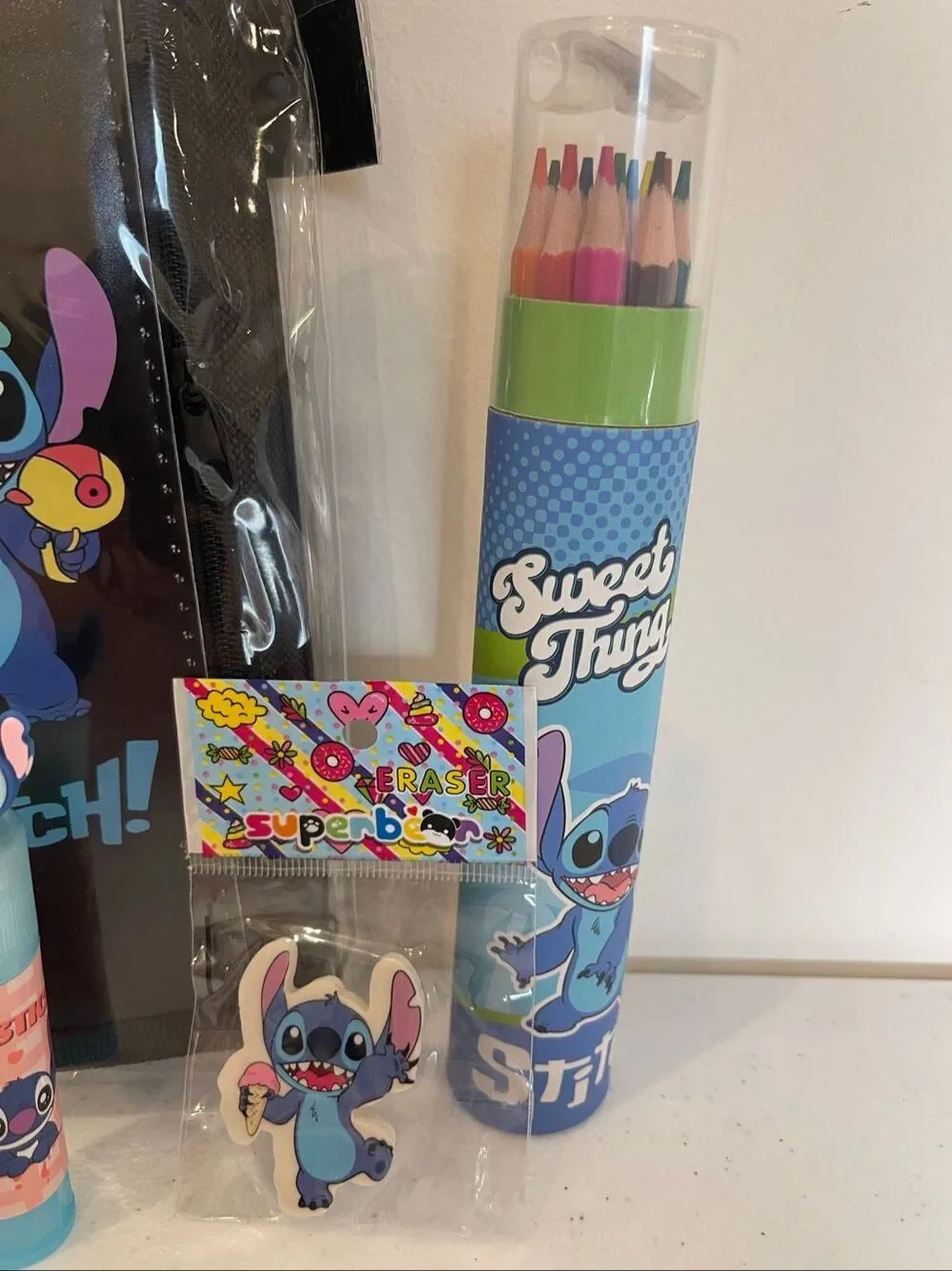 Stitch Back to School, stocking stuffers pencil bag, colored pencils, pencils, e